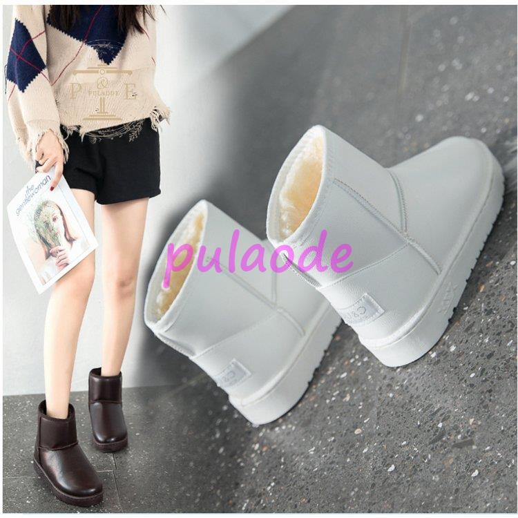 レディース スムース モカシンショートブーツ 裏ボア 裏起毛 ワークブーツ 裏起毛 秋 2021 冬ファー ファー付き 防寒靴 