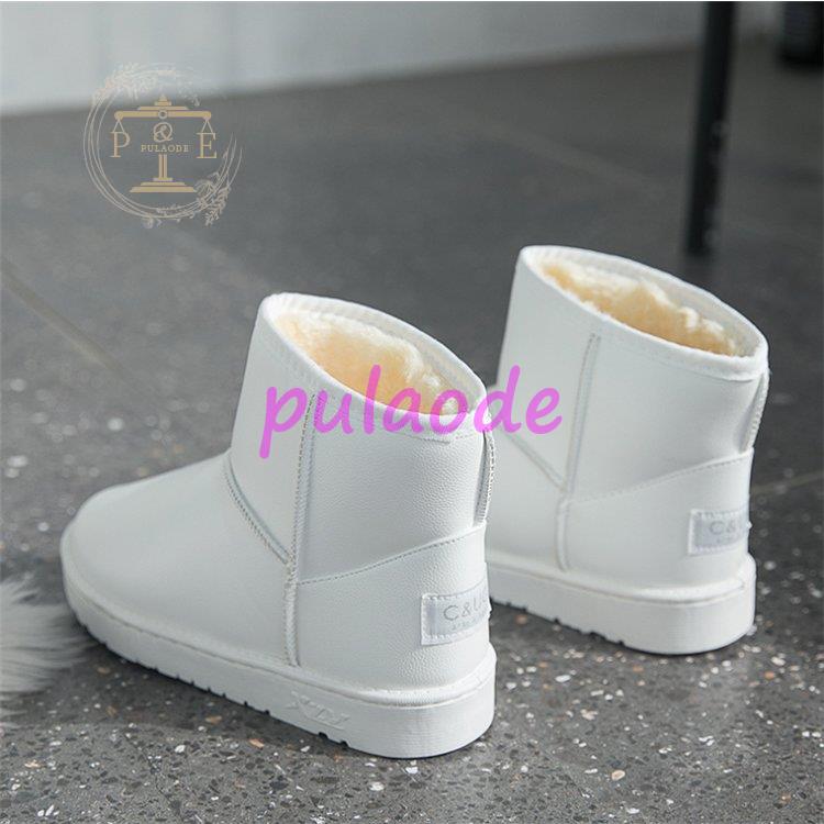 レディース スムース モカシンショートブーツ 裏ボア 裏起毛 ワークブーツ 裏起毛 秋 2021 冬ファー ファー付き 防寒靴 