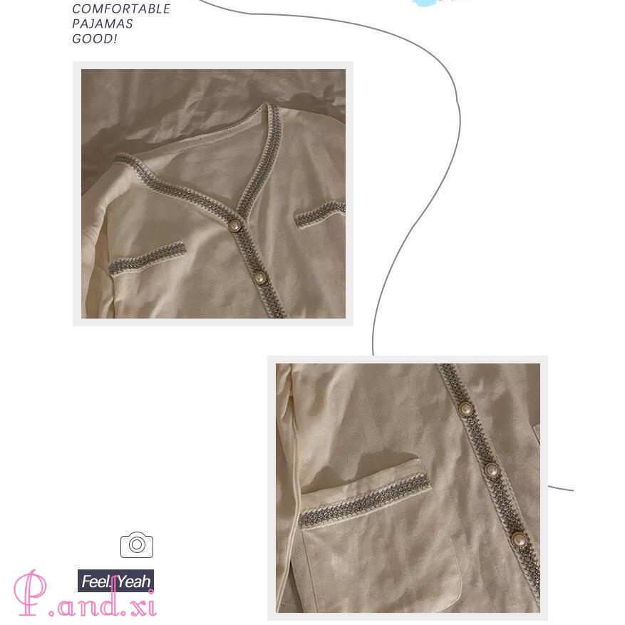 パジャマ レディース トップス パンツ 2点セット かわいい おしゃれ 春 薄手 秋 上下 セットアップ 長袖 ゆったり 部屋着 長袖 ルームウエア 前開き 