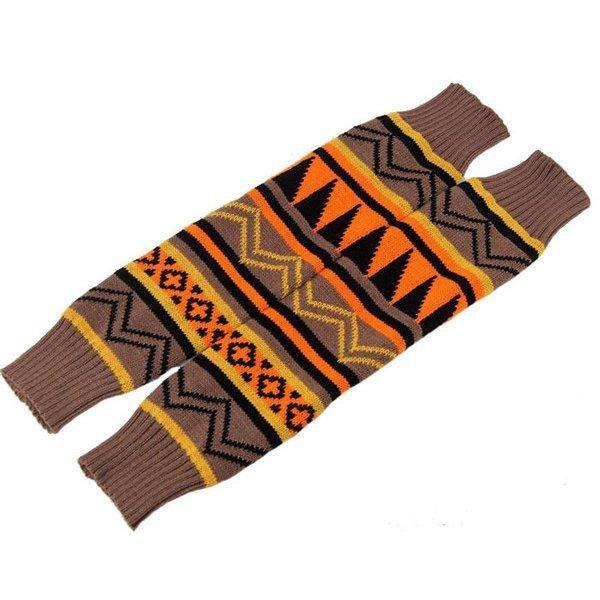 レッグウォーマー ロング丈 膝下 膝上 ボヘミアン柄 エスニック ニット 冷え性 冷え取り 女性 かわいい ルーズ 冷え 模様 防寒 あたたかい 靴下 