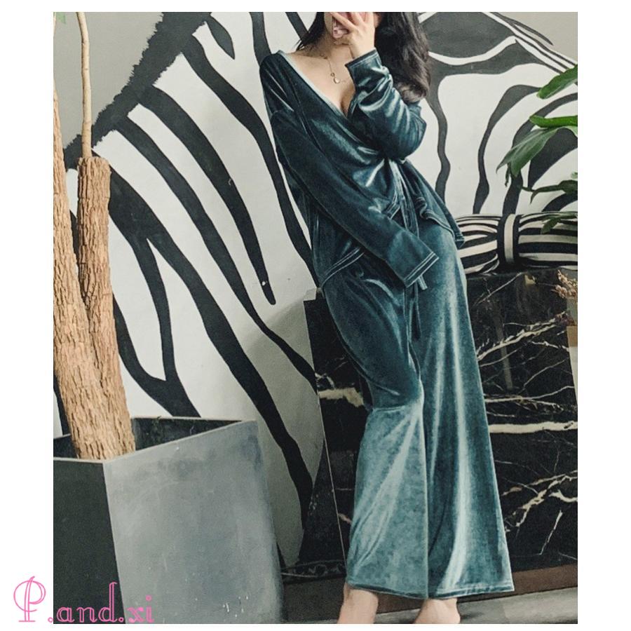 パジャマ ベロア レディース ルームウェア 長袖 部屋着 寝巻き ベロア 冬 前開き 上下セット 暖かい 秋 パジャマ 大人 上下セットアップ 冬 ルームウェア 秋 