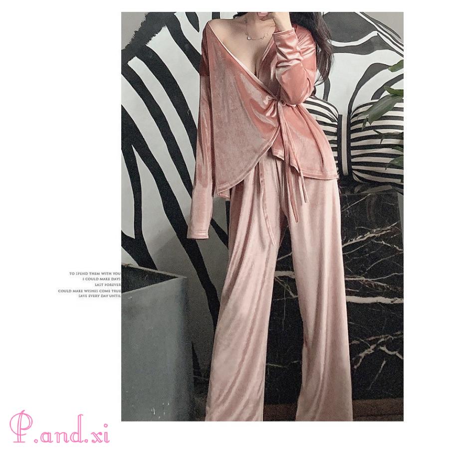 パジャマ ベロア レディース ルームウェア 長袖 部屋着 寝巻き ベロア 冬 前開き 上下セット 暖かい 秋 パジャマ 大人 上下セットアップ 冬 ルームウェア 秋 