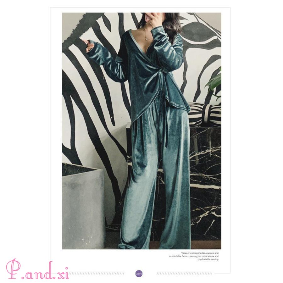 パジャマ ベロア レディース ルームウェア 長袖 部屋着 寝巻き ベロア 冬 前開き 上下セット 暖かい 秋 パジャマ 大人 上下セットアップ 冬 ルームウェア 秋 