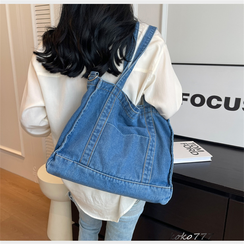 バッグ レディースかばん トートバッグ ショルダーバッグ ハンドバッグ デニム 通勤オシャレ 通学 カジュアル お出掛け ワーク ブルー カバン 布鞄 女子 