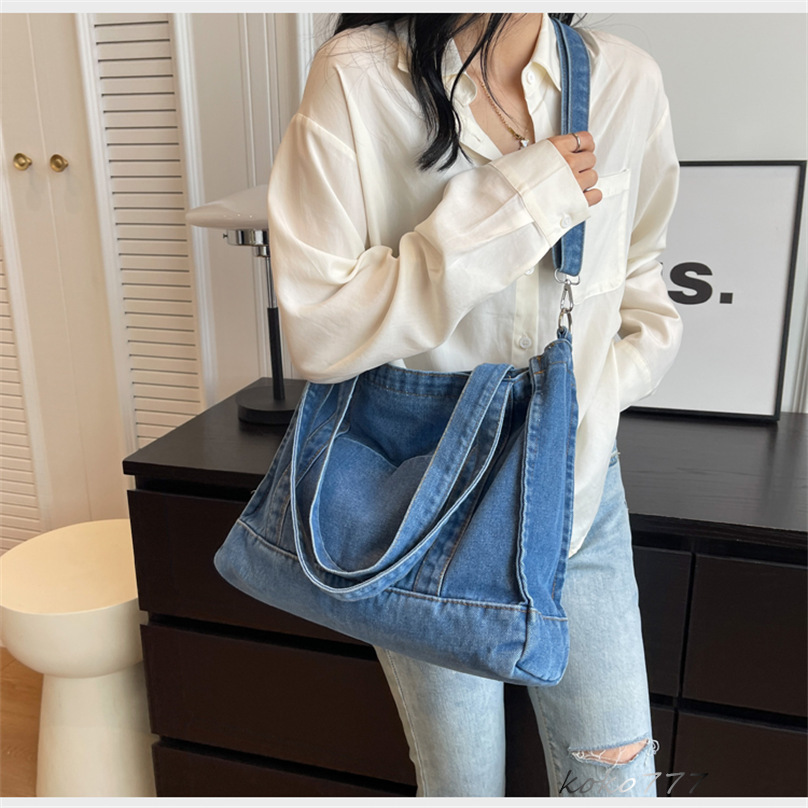 バッグ レディースかばん トートバッグ ショルダーバッグ ハンドバッグ デニム 通勤オシャレ 通学 カジュアル お出掛け ワーク ブルー カバン 布鞄 女子 