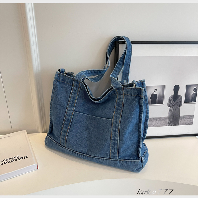 バッグ レディースかばん トートバッグ ショルダーバッグ ハンドバッグ デニム 通勤オシャレ 通学 カジュアル お出掛け ワーク ブルー カバン 布鞄 女子 