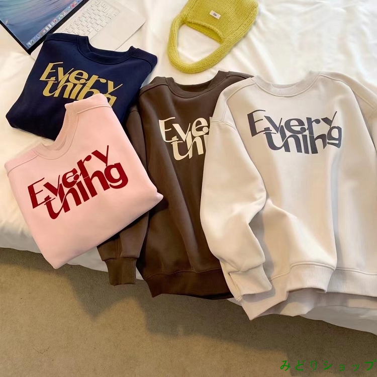 英文字 裏起毛 裏ボア トレーナー レディース ガールズ  