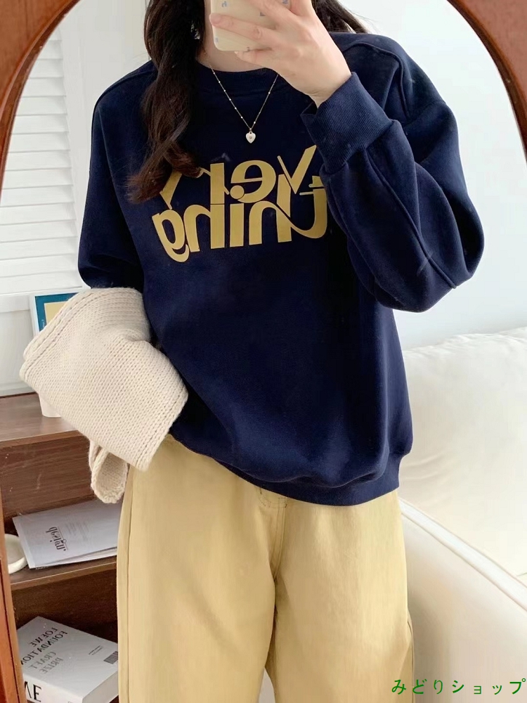 英文字 裏起毛 裏ボア トレーナー レディース ガールズ  