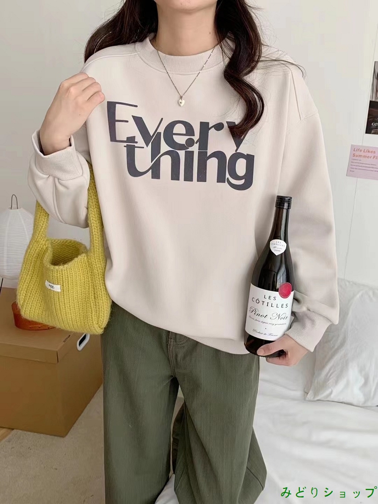 英文字 裏起毛 裏ボア トレーナー レディース ガールズ  