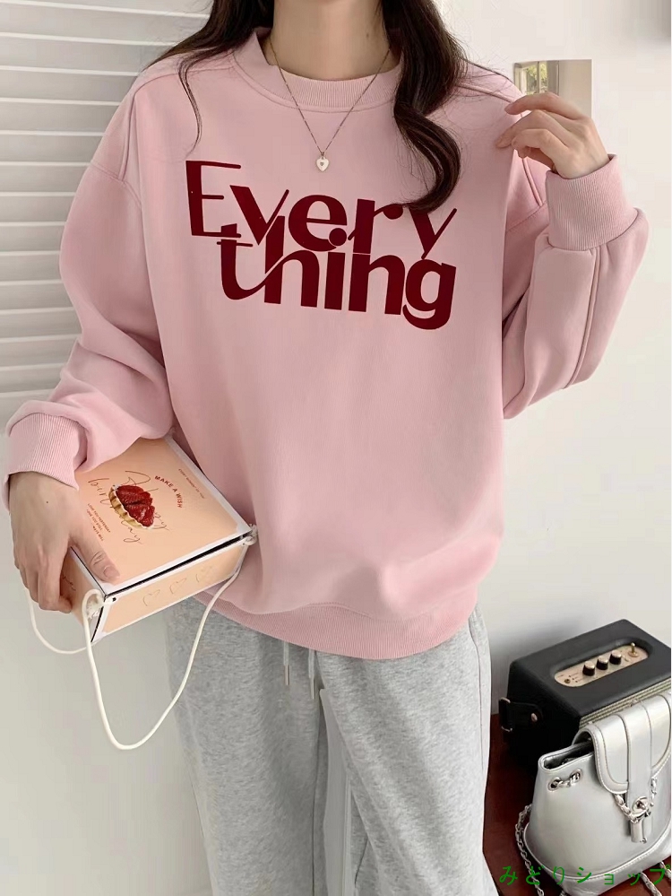 英文字 裏起毛 裏ボア トレーナー レディース ガールズ  