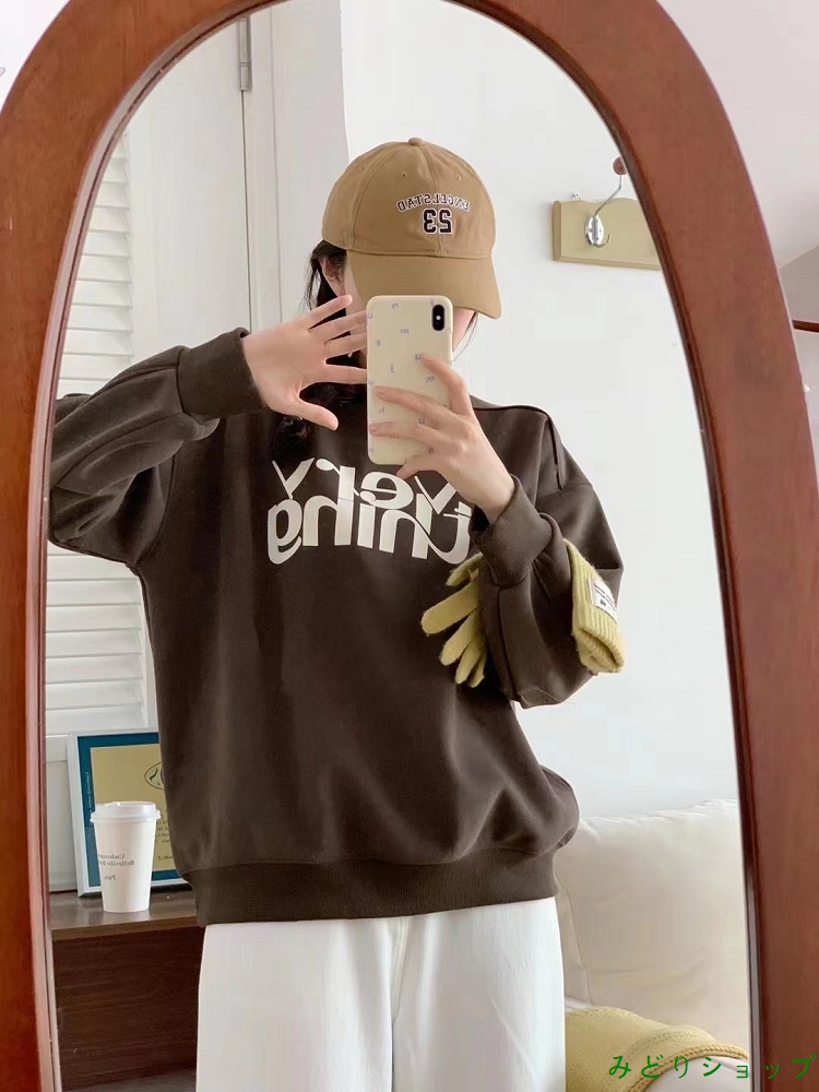 英文字 裏起毛 裏ボア トレーナー レディース ガールズ  