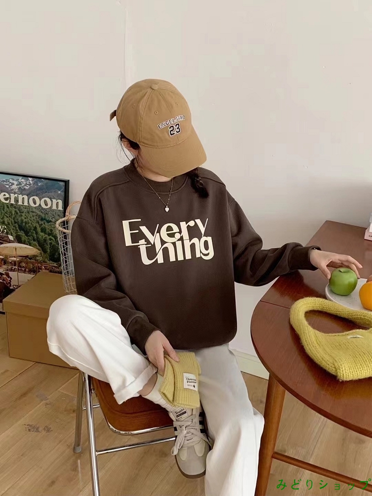 英文字 裏起毛 裏ボア トレーナー レディース ガールズ  