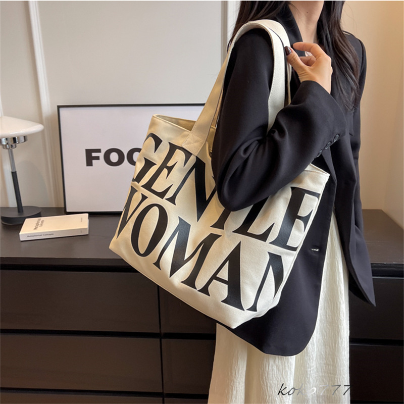 バッグ レディースかばん トートバッグ ショルダーバッグ ハンドバッグ カジュアル カバン 布鞄 文字 通学 通勤オシャレ スクール 女子 大容量 
