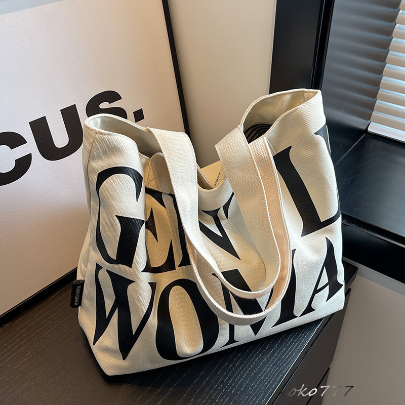 バッグ レディースかばん トートバッグ ショルダーバッグ ハンドバッグ カジュアル カバン 布鞄 文字 通学 通勤オシャレ スクール 女子 大容量 