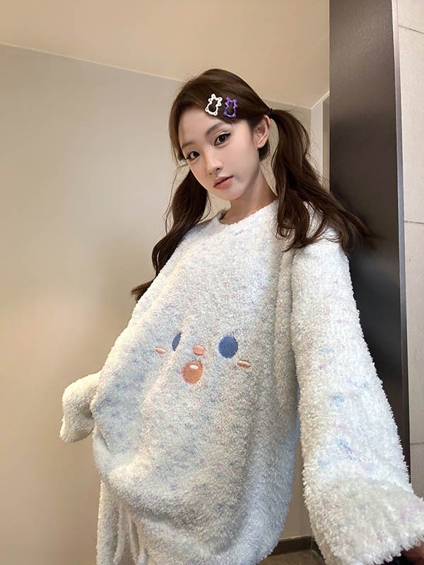 ルームウェア もこもこ パジャマ 冬 長袖 上下セット 部屋着 大きいサイズ 暖かい 寝巻き 。 大人用 モコモコ あったか 