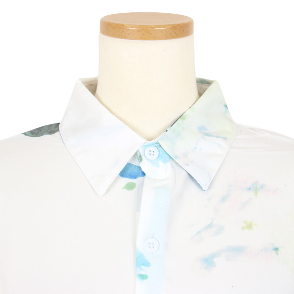 柄シャツ アースアート 長袖シャツ オーバーサイズ ペイント 絵の具 コスチューム 秋服 春服 衣装 シャツ 個性的 大きいサイズ 韓国ファッション ダンス 