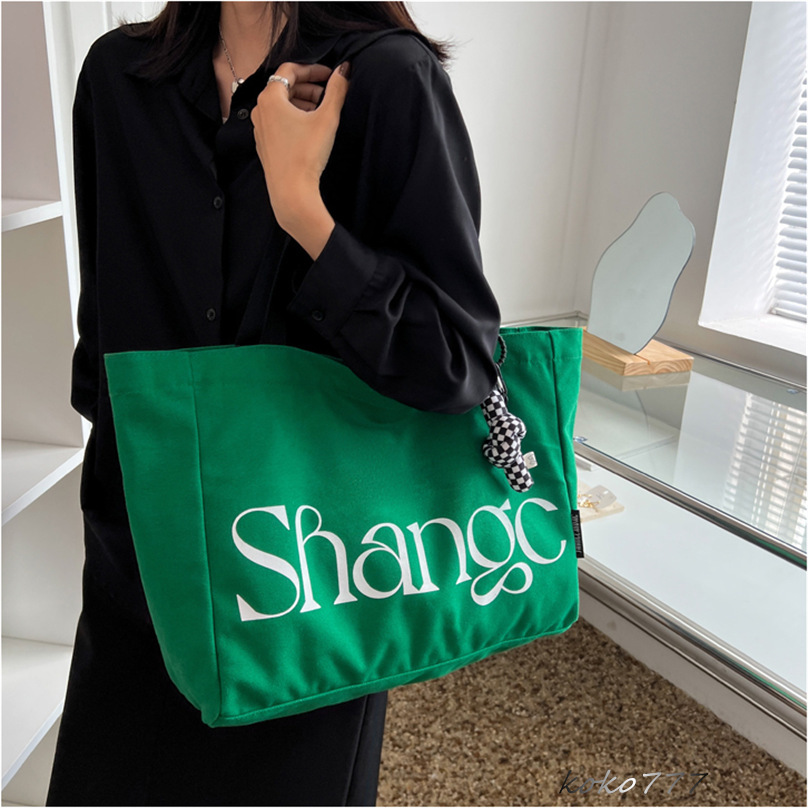 バッグ レディースかばん トートバッグ ショルダーバッグ ハンドバッグ カジュアル チャック 布鞄 キャン文字 カバン 女子 大容量 通勤オシャレ 通学 