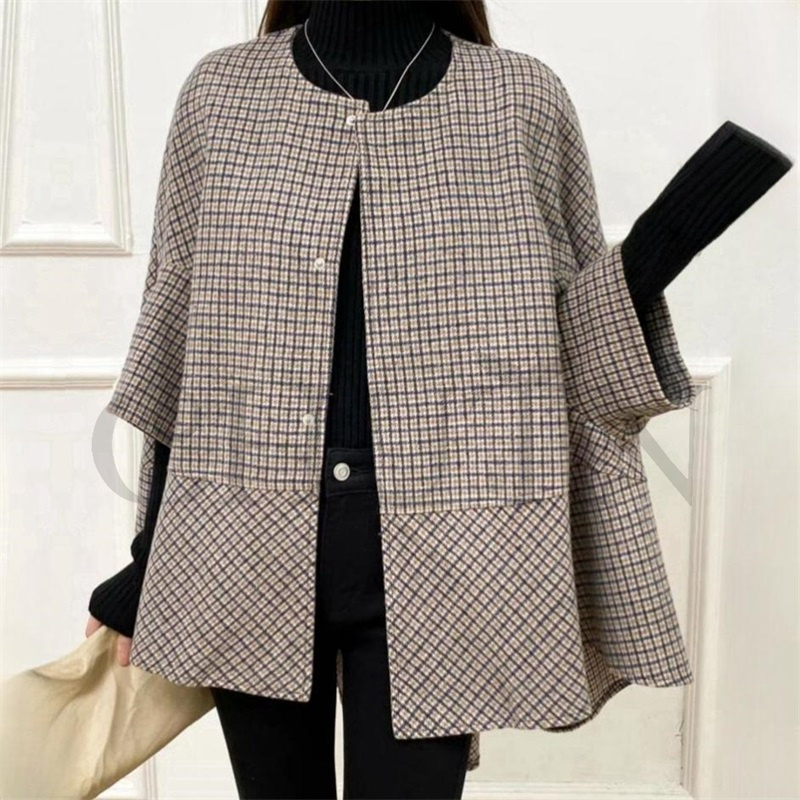 春ポンチョコート レディース ケープコート 秋 冬 チェック柄アウター シンプル マント 上品 30代 コーデ ポンチョ おしゃれ 結婚式 レディース 60代50代40代 