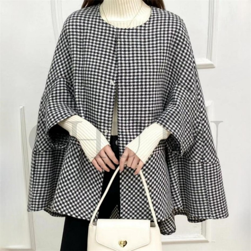 春ポンチョコート レディース ケープコート 秋 冬 チェック柄アウター シンプル マント 上品 30代 コーデ ポンチョ おしゃれ 結婚式 レディース 60代50代40代 