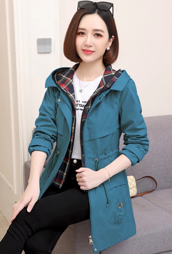 マウンテンアウター レディース 春 秋 フード付き 春レディース 3L シンプル ジャケット 大きいサイズ 4L ブルゾン 春アウター 春コート ミディアム丈 