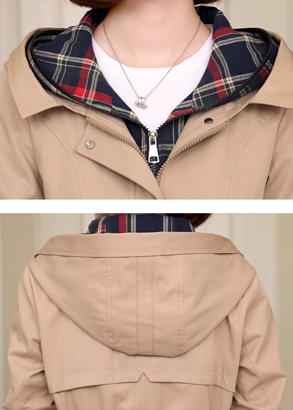 マウンテンアウター レディース 春 秋 フード付き 春レディース 3L シンプル ジャケット 大きいサイズ 4L ブルゾン 春アウター 春コート ミディアム丈 