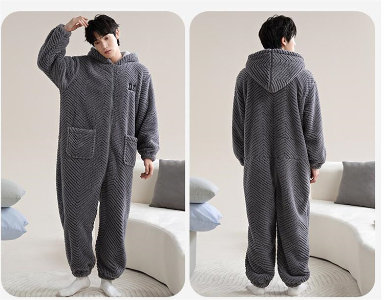 モコモコ ルームウェア メンズ 。 パジャマ 長袖 カバーオール オールインワン 修学旅行 おもしろ 着る毛布 クマ耳 フード付き 前開き彼氏 寝巻き 冬用 