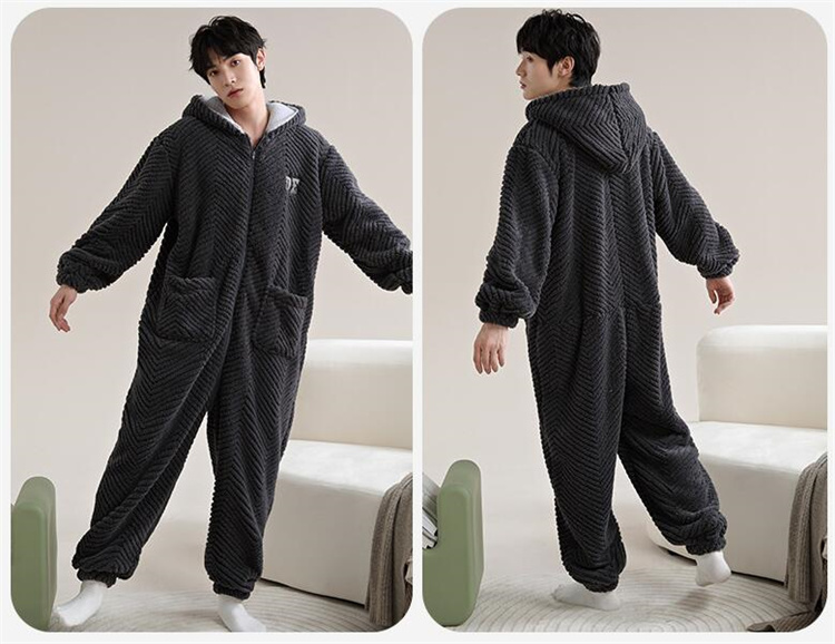 モコモコ ルームウェア メンズ 。 パジャマ 長袖 カバーオール オールインワン 修学旅行 おもしろ 着る毛布 クマ耳 フード付き 前開き彼氏 寝巻き 冬用 