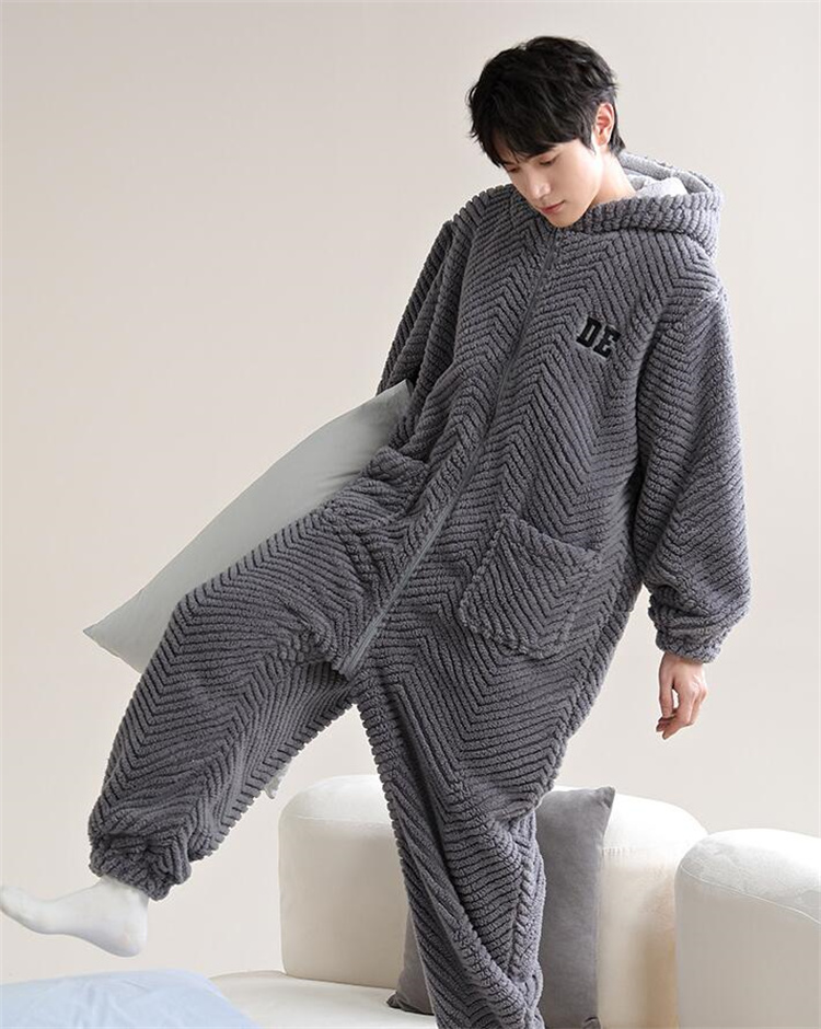 モコモコ ルームウェア メンズ 。 パジャマ 長袖 カバーオール オールインワン 修学旅行 おもしろ 着る毛布 クマ耳 フード付き 前開き彼氏 寝巻き 冬用 