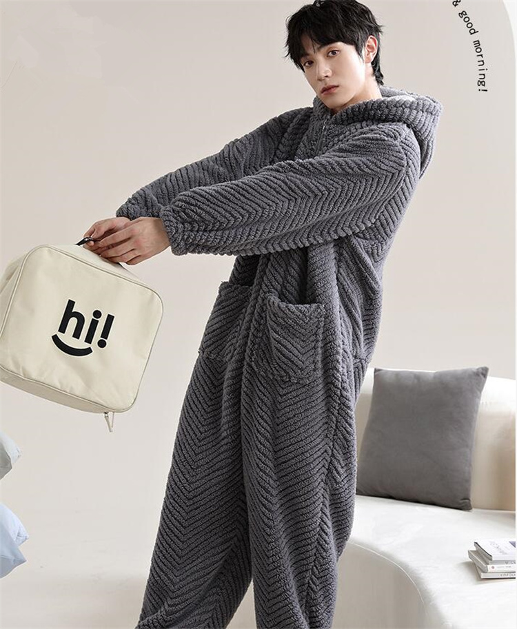 モコモコ ルームウェア メンズ 。 パジャマ 長袖 カバーオール オールインワン 修学旅行 おもしろ 着る毛布 クマ耳 フード付き 前開き彼氏 寝巻き 冬用 