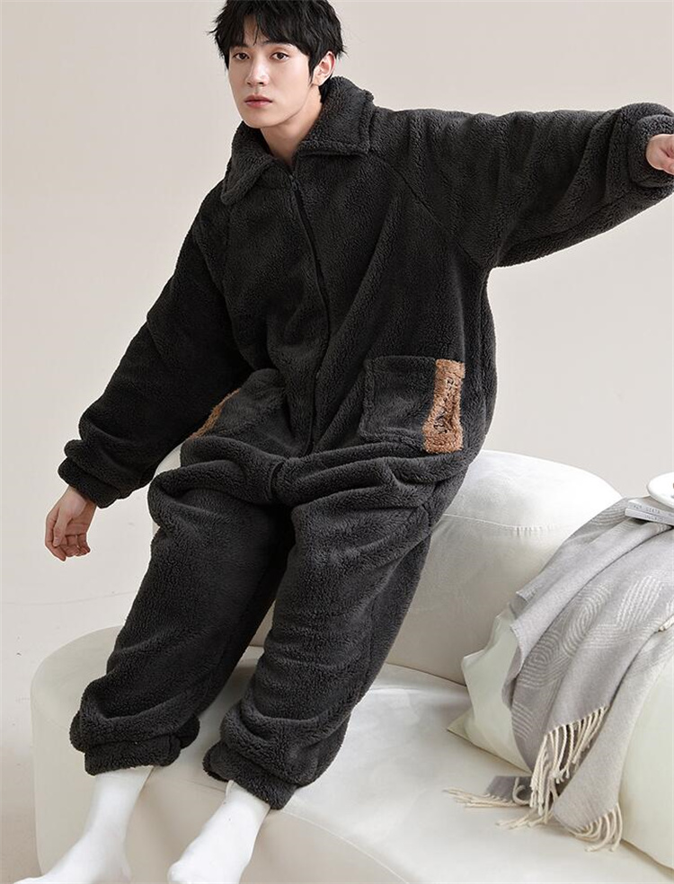 モコモコ ルームウェア メンズ 。 パジャマ 長袖 カバーオール オールインワン 修学旅行 おもしろ 着る毛布 クマ耳 フード付き 前開き彼氏 寝巻き 冬用 