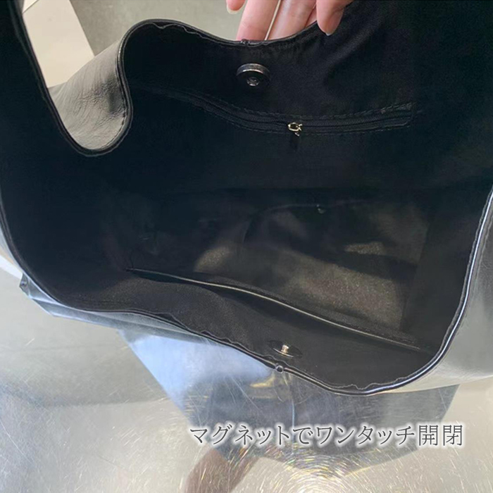トートバッグ トート トート 大きめ A4 レディース ワンハンドル パソコン 三角 シルバー お洒落 ジャパニーズ レザー 黒 おしゃれ モード 