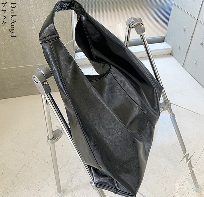 トートバッグ トート トート 大きめ A4 レディース ワンハンドル パソコン 三角 シルバー お洒落 ジャパニーズ レザー 黒 おしゃれ モード 