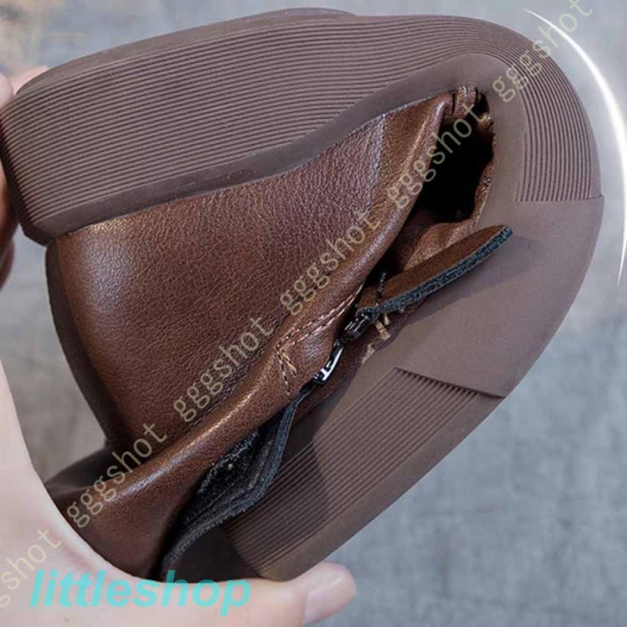 ブーツ レディース 。 ショートブーツ 黒 フラット 疲れない ソフトレザー センターシーム ローヒール 大きいサイズ 柔らかい 小さいサイズ 歩きやすい 