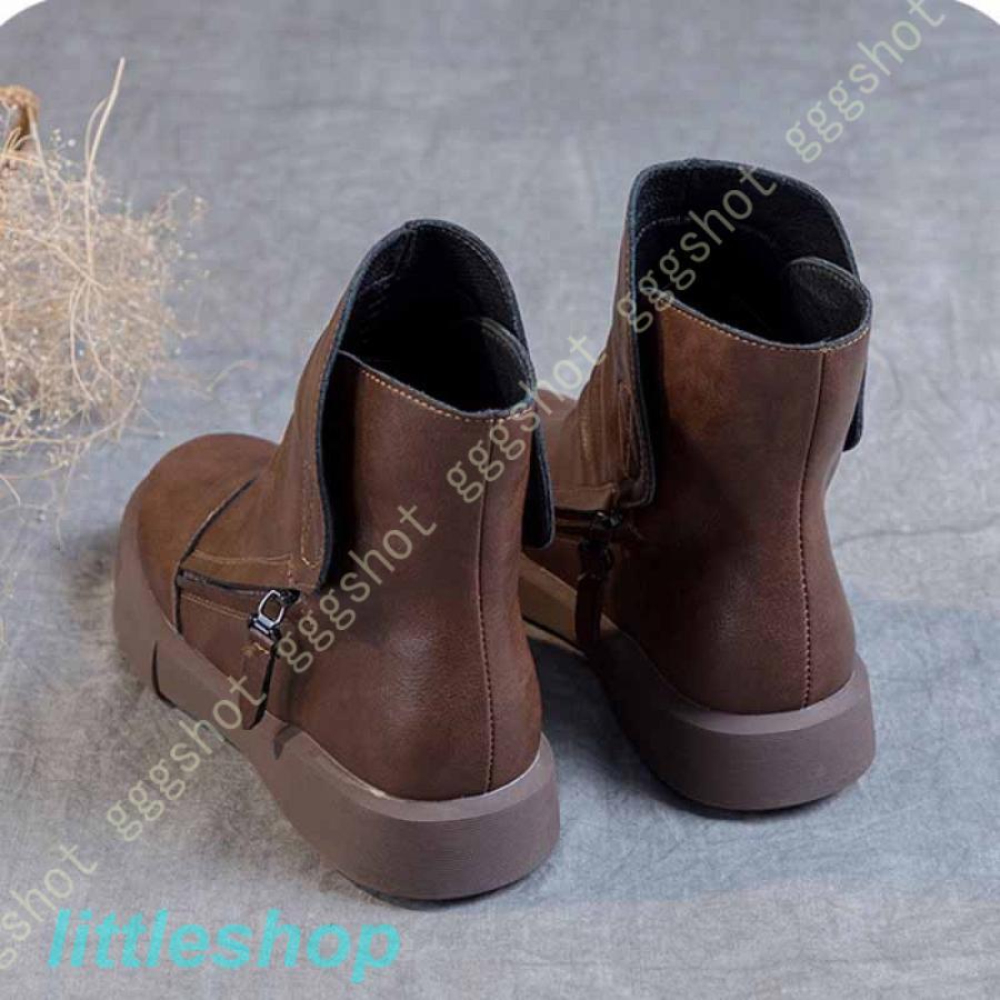 ブーツ レディース 。 ショートブーツ 黒 フラット 疲れない ソフトレザー センターシーム ローヒール 大きいサイズ 柔らかい 小さいサイズ 歩きやすい 