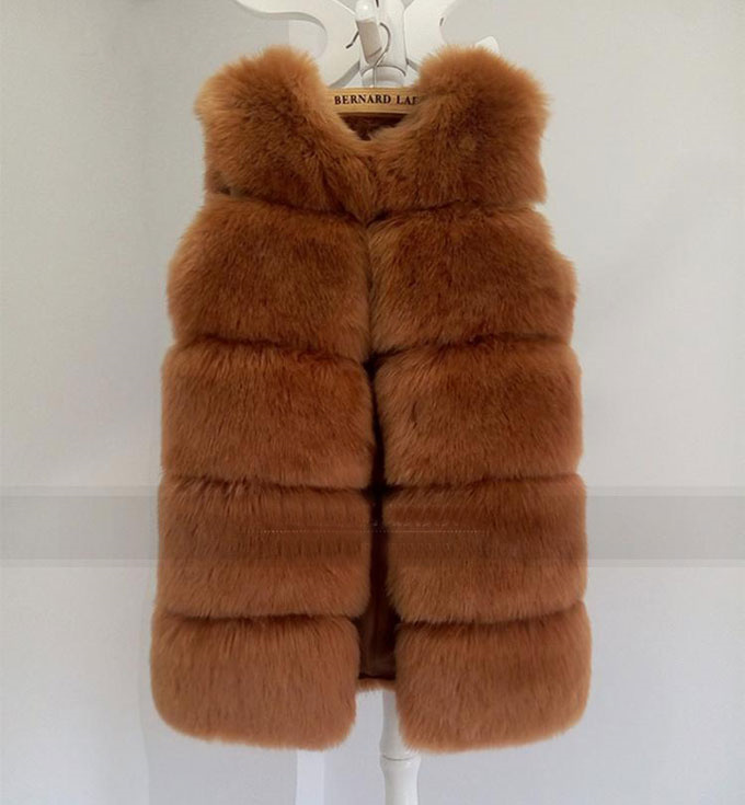 毛皮ベスト ファーベスト レディース フォックス フェイクファー 袖なし 冬 ふわふわ 秋 ギフト 暖かい 優雅 アウター 着痩せ ミドル丈 。 もこもこ 