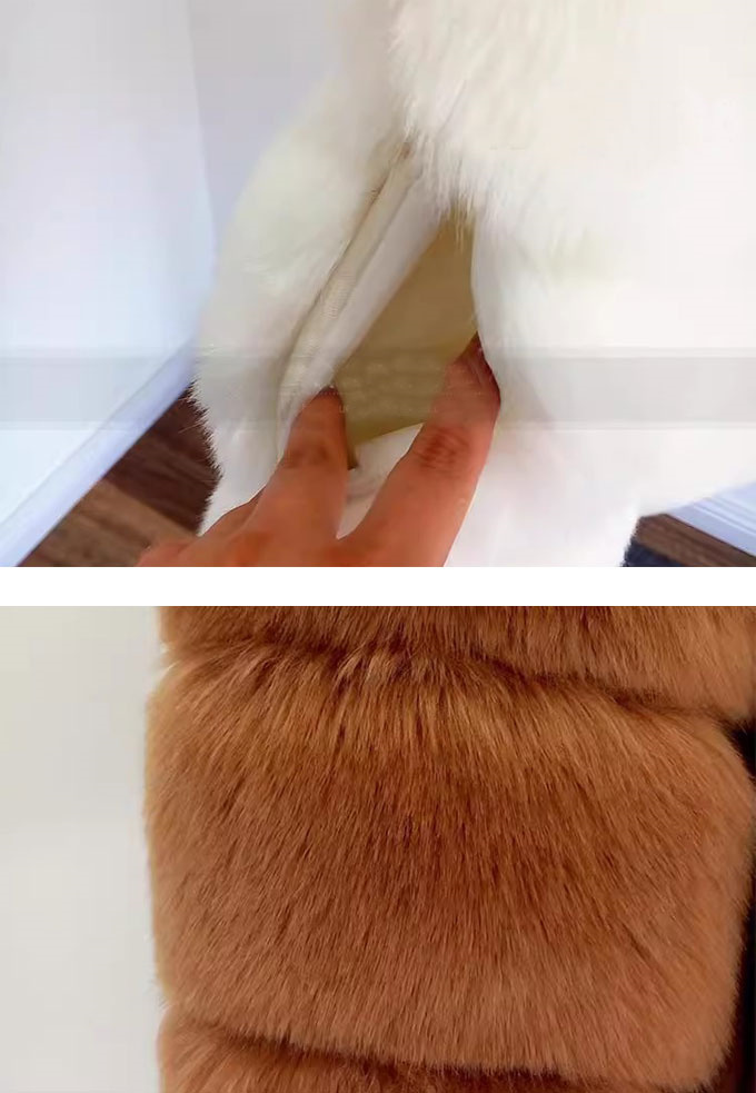 毛皮ベスト ファーベスト レディース フォックス フェイクファー 袖なし 冬 ふわふわ 秋 ギフト 暖かい 優雅 アウター 着痩せ ミドル丈 。 もこもこ 