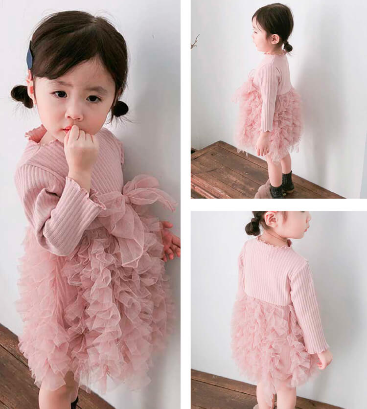 ワンピース 卒園式 女の子 ふわふわ 子供 長袖 ベビー服 誕生日 保育園 キッズ 入学式 子ども 結婚式発表会 おしゃれ チュールスカート きれいめ 入園式 