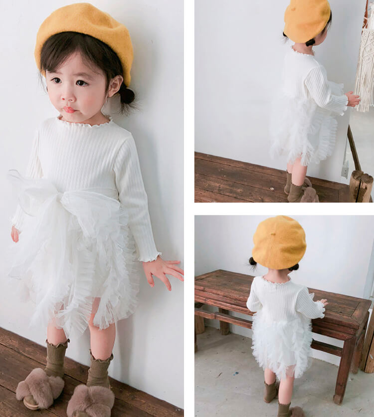 ワンピース 卒園式 女の子 ふわふわ 子供 長袖 ベビー服 誕生日 保育園 キッズ 入学式 子ども 結婚式発表会 おしゃれ チュールスカート きれいめ 入園式 