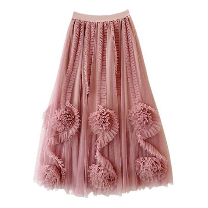 スカート レディース レーススカート ロングスカート Aライン ロング丈 シンプル カジュアル ひざ下丈 着痩せ レース ウェストゴム 