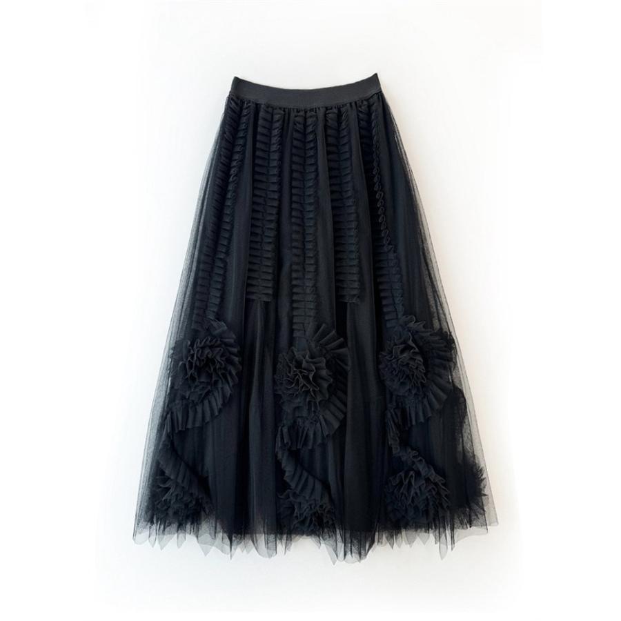 スカート レディース レーススカート ロングスカート Aライン ロング丈 シンプル カジュアル ひざ下丈 着痩せ レース ウェストゴム 