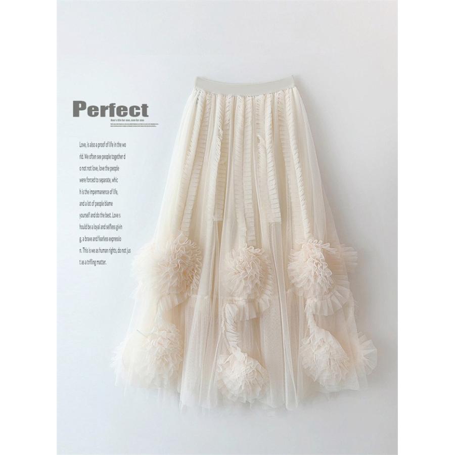 スカート レディース レーススカート ロングスカート Aライン ロング丈 シンプル カジュアル ひざ下丈 着痩せ レース ウェストゴム 