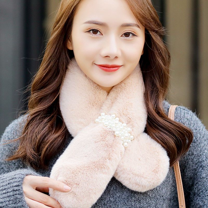 送料無料 マフラー レディース ファーマフラー パール冬 ふわふわ 秋冬防寒 ソフト差し込み 柔らかい 