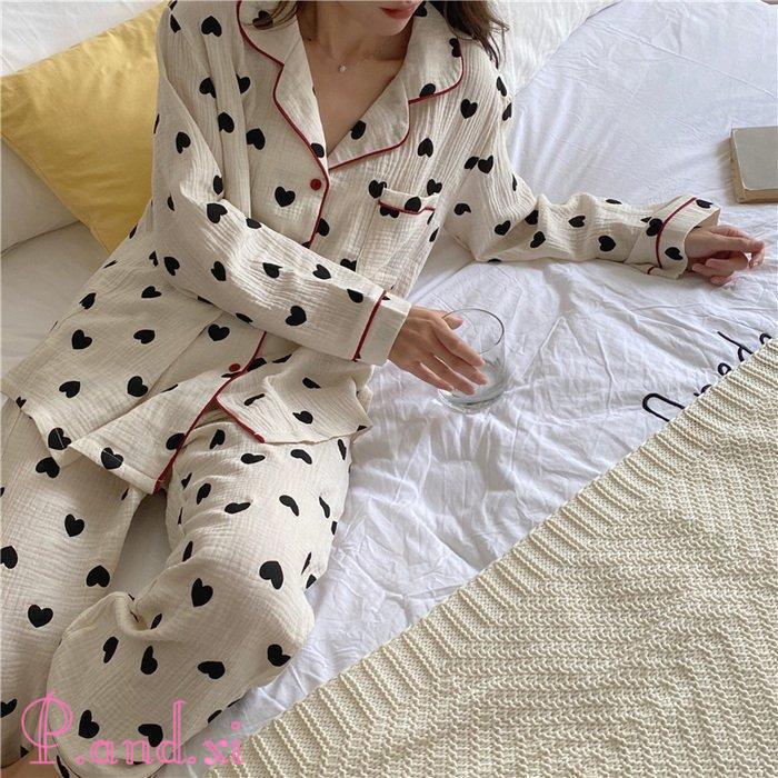 パジャマ ルームウェア レディース 秋冬 長袖 パジャマ 部屋着 前開き 女性 ロングパンツ上下セット 韓国風 綿100％ルームウェア 秋パジャマ 可愛いパジャマ 