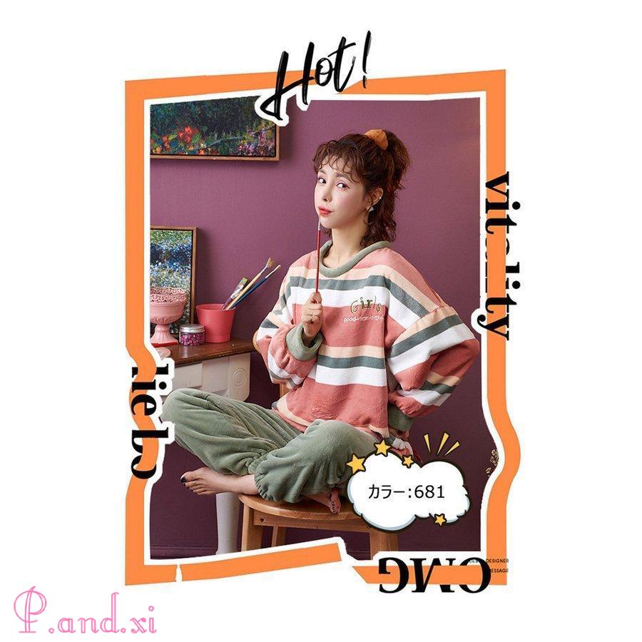 パジャマ ルームウェア レディース 秋冬 モコモコ 長袖 暖かい上下セット ルームウェア 厚手パジャマ部屋着 大人可愛い パジャマ フランネル 寝巻き 可愛い 