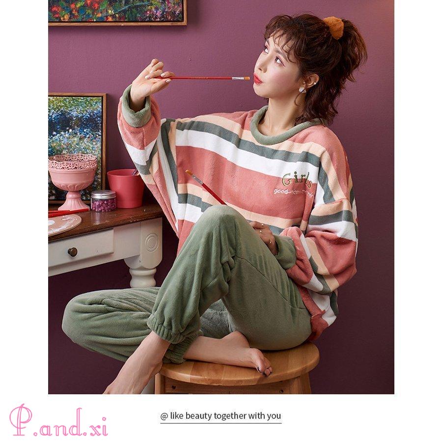 パジャマ ルームウェア レディース 秋冬 モコモコ 長袖 暖かい上下セット ルームウェア 厚手パジャマ部屋着 大人可愛い パジャマ フランネル 寝巻き 可愛い 