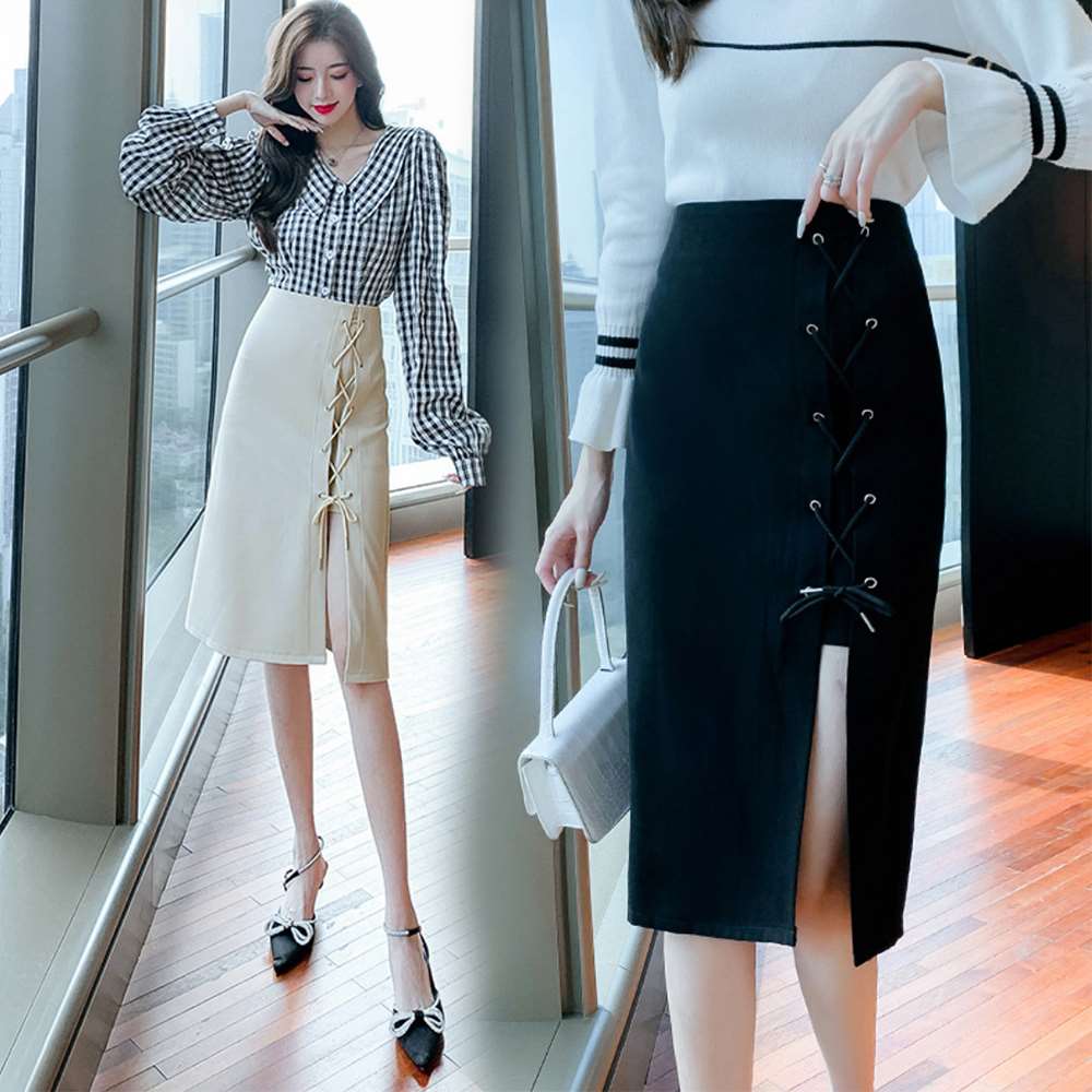 レースアップ スリット スカート セクシー  