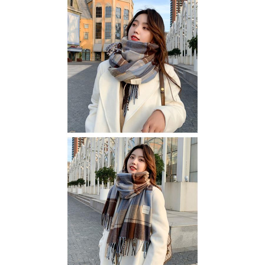 マフラー レディース チェック 大判ストール 暖かい ストール プレゼント 秋冬春 大きい かわいい ボリュームたっぷり 巻物通勤 通学 もこもこ 