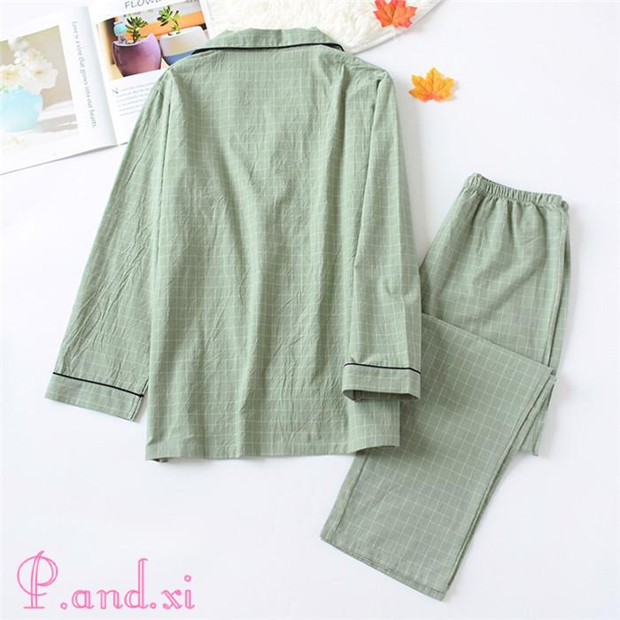 パジャマ ルームウェア レディース メンズ ペアパジャマ 長袖 セットアップ 2点セット 大人 秋 冬 部屋着 綿 前開き お揃い 寝巻き カップル 寝間着 上下セット 