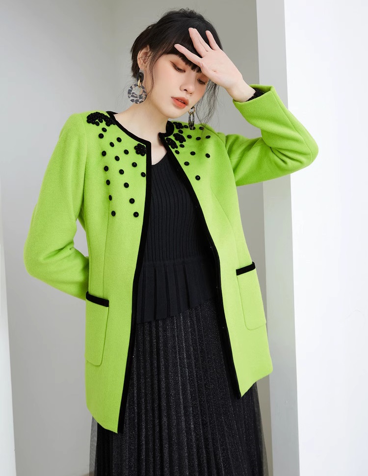 ノーカラーコート レディース 冬 きれいめ ミドル 丈 ロングコート 韓国 黒 レディース ラウンドネック アウター カジュアル デザインコート 秋冬 コート 