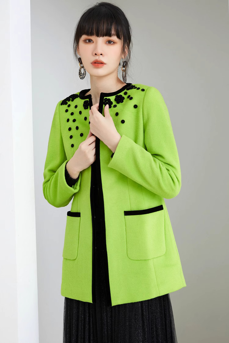 ノーカラーコート レディース 冬 きれいめ ミドル 丈 ロングコート 韓国 黒 レディース ラウンドネック アウター カジュアル デザインコート 秋冬 コート 